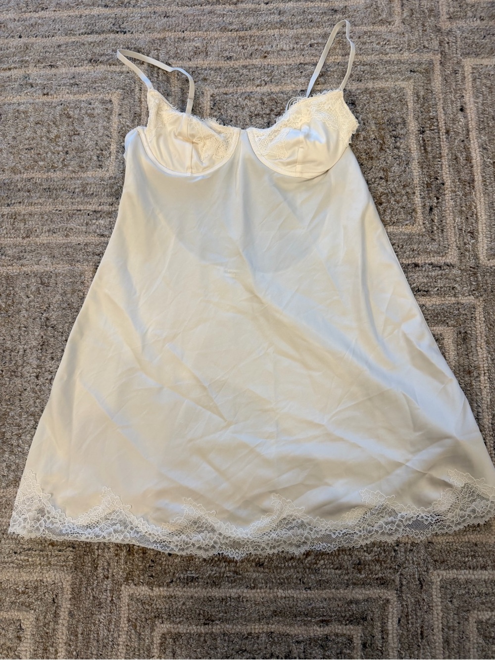 Abercrombie Classic White Lace-Trim Slip Dress - Women Intimates & Sleepwear